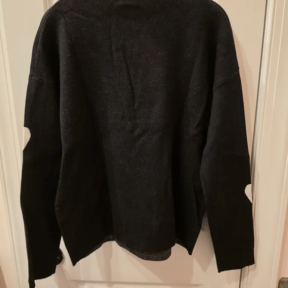 Nicole Miller Black and White Heart Sweater - Picture 3 of 3